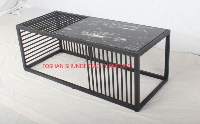 Marble Top Aluminum Powder Coating Hotel Villa Balcony Outdoor Table