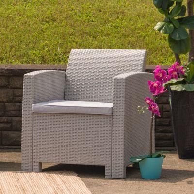 Hot Sale Garden Outdoor Wicker Chair Bistro Aluminum Armless Chair
