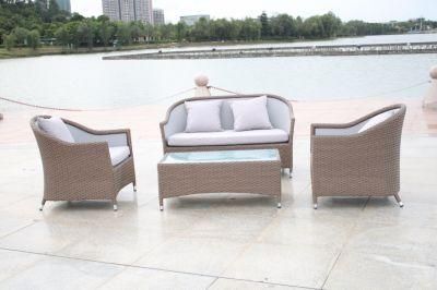 Powder-Coated Aluminum Pipe/Tube Bar Half Moon Rattan Garden Sofa Set