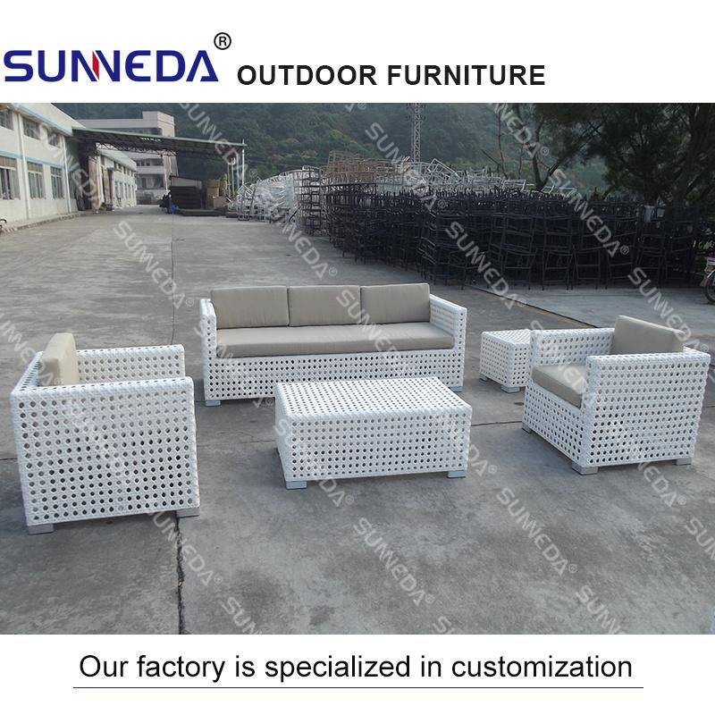 Modern Rattan Outdoor Sofa Cafe Bar Single Double Sofa with Cushion