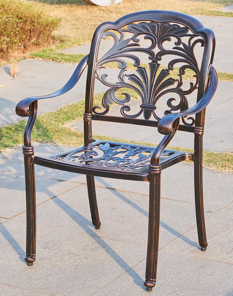 Weatherproof Outdoor Dining Table Set Garden Patio Furniture Set with 4 Arm Homeful Chair
