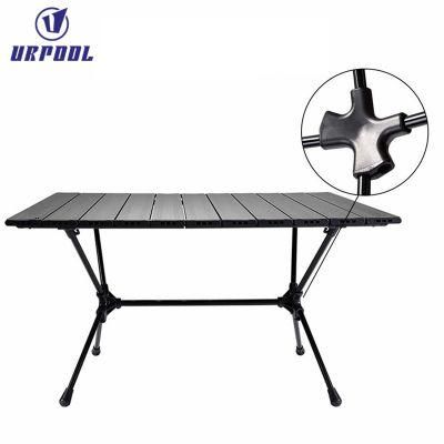 Portable Folding Camping BBQ Lightweight Aluminum Picnic 2 Adjustable Heights Collapsible Table for Indoor Outdoor