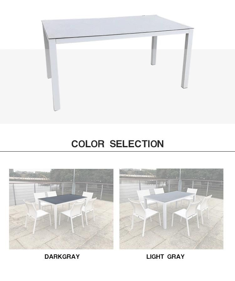 Metal Room OEM Patio Square Table Outdoor Dining Furniture Sets
