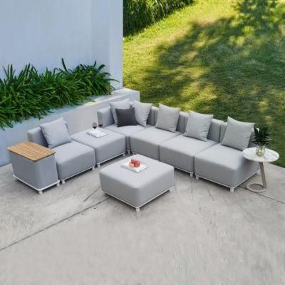New Materials Modern Fabric Sofa Modular L Shape Lounge Hotel Upholstery High Quality Conversation Sectional Set Outdoor Furniture
