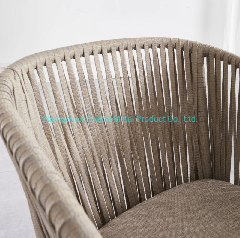 High Quality Colorful Bistro Dining Sets Outdoor Furniture Bar Garden Livingroom Rope Chair with Seat Cushion Pillow