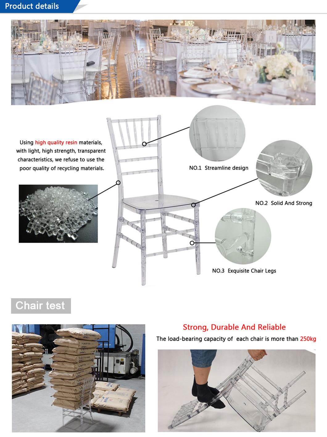Popular Hotel Furniture Clear Wedding Resin Tiffany Chair