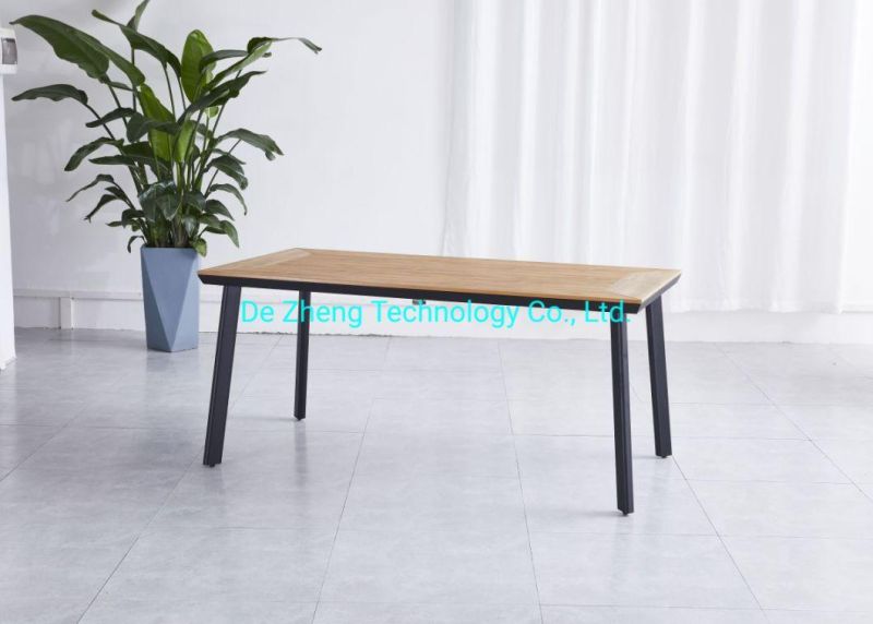 Outdoor Aluminum Patio Plastic Wood Outdoor Table Set Picnic Garden Furniture