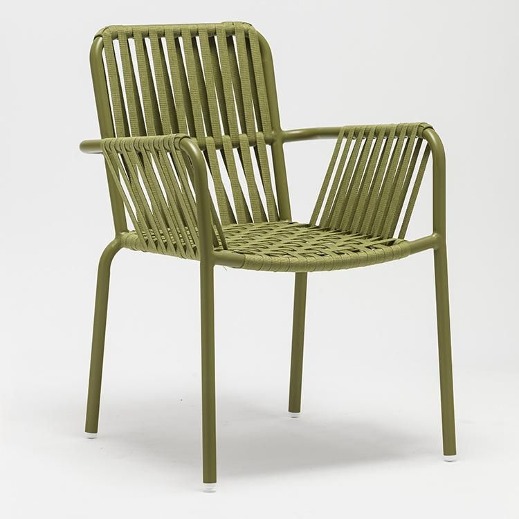 Fashionable Woven Rope Stackable Patio Chairs Outdoor Furniture