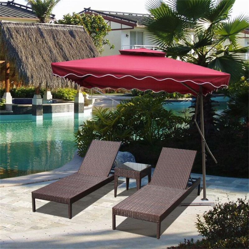 Swimming Pool Outdoor Aluminium Rattan Fabric Water Proof Sun Bed