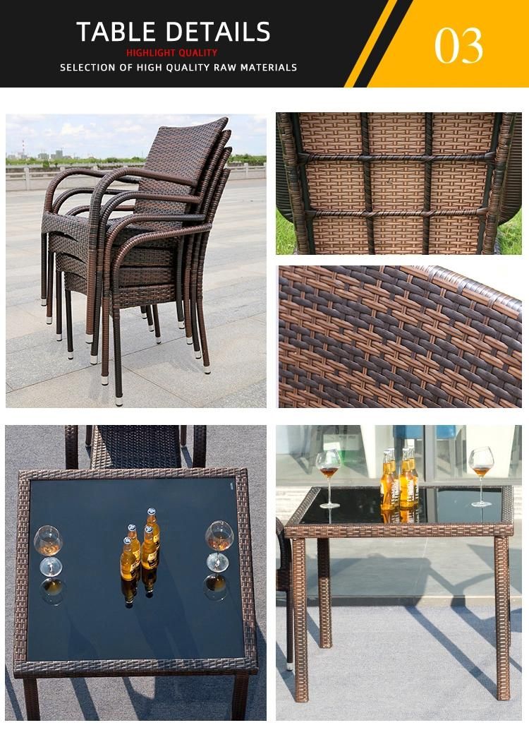 Outdoor Furniture Dining Armchair Rattan Outdoor Dining Table and Chair