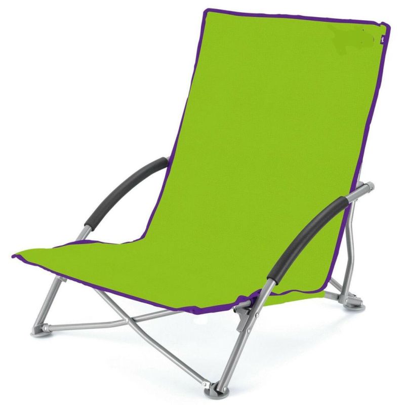 Easy Pop-up and Carry Folding Chair in Blue, Medium Seat Beach Chair with Wood Armrest and Sun Canopy