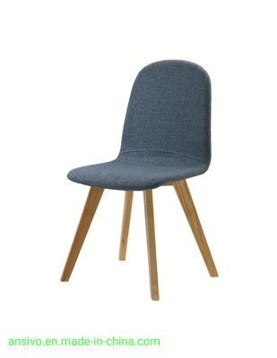 Aldult Modern Design Fabric Cover with Wooded Legs Dining Chair for Living Room