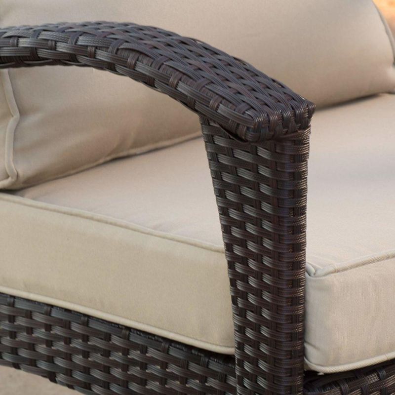 Best Seller (Set of 2) Bleecker Outdoor Brown Wicker Club Chair with Cushion Suitable for Garden