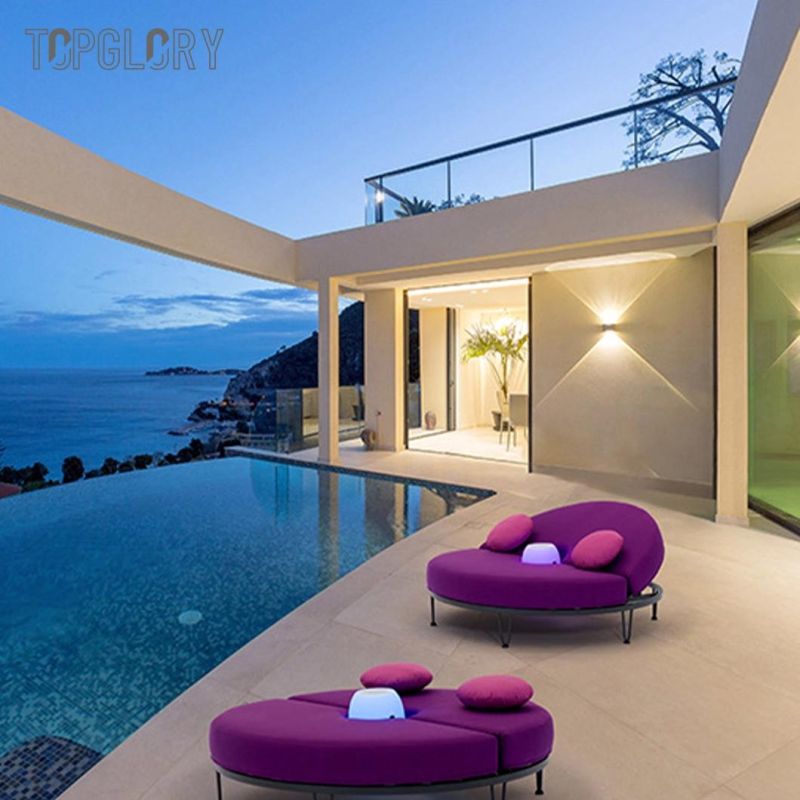 Luxury Purple Leisure Outdoor Patio Aluminum Garden Furniture Chaise Lounge