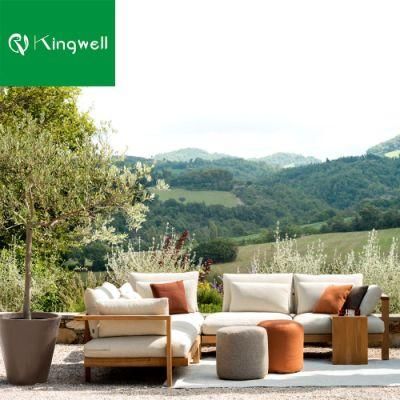 Safety Practical Fashionable Outdoor Garden Sets Patio Teak Furniture Wooden Sofa Set for Villa