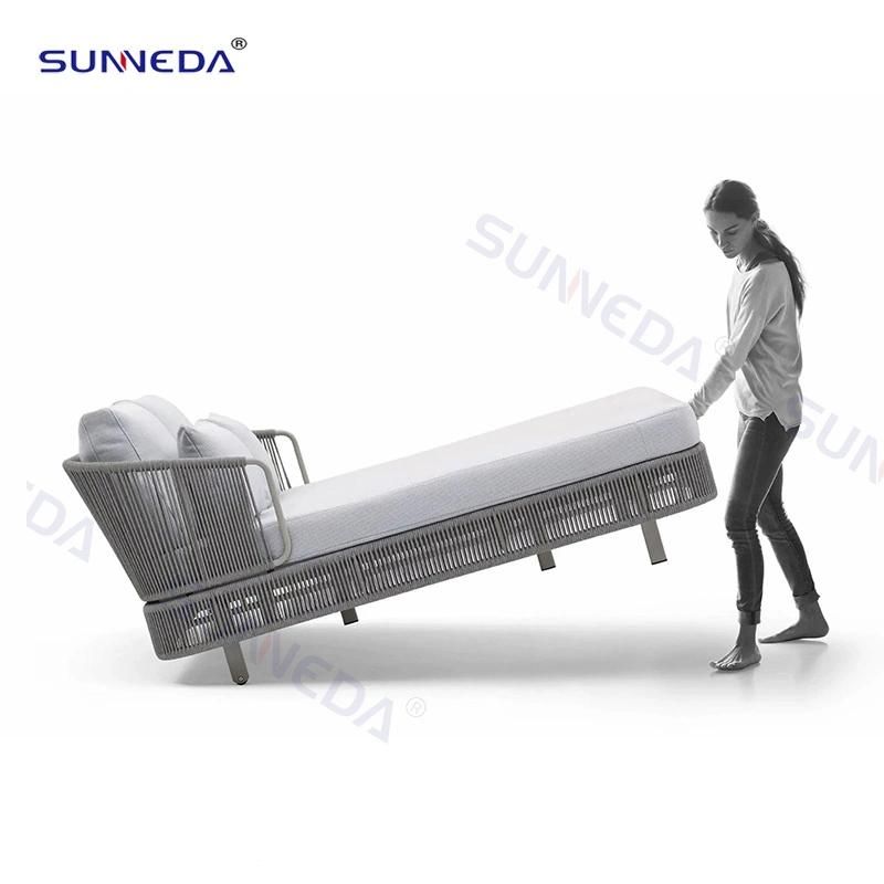 Outdoor Aluminium Alloy Rattan Hanging Basket Sunlounge