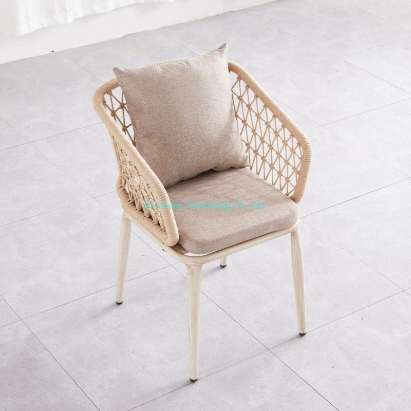 All Weather Rope Outdoor Dining Chair Modern Design Garden Terrace Chair Best Selling Comfortable Patio Dining Chair