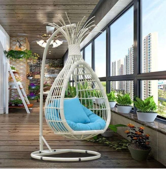 Colorful Newest Design Wicker Patio Balcony Party Hanging Swing Chair