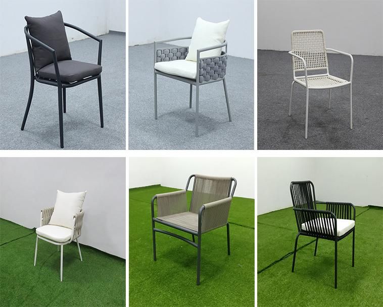 Elastic Wicker Relining Leisure Aluminium Rattan Garden Chair