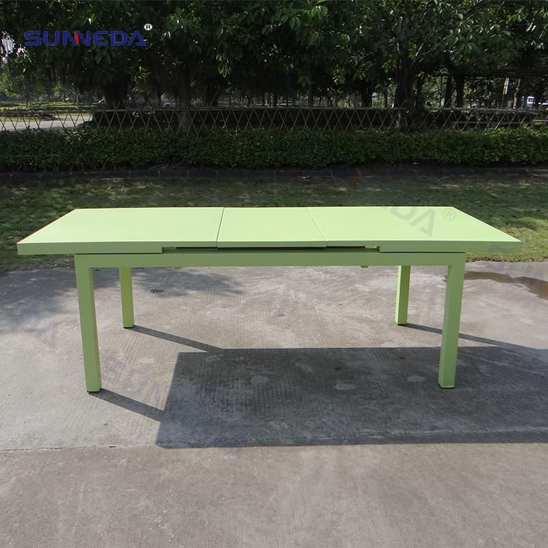 Patio Modern Outdoor Green Aluminum Dining Table Set