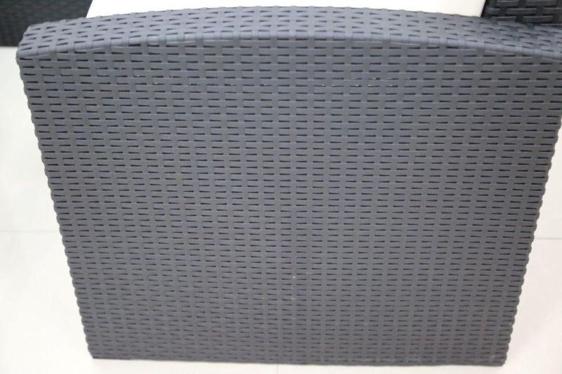 5 Seat Lenon Color Resin Rattan Injection Sofa