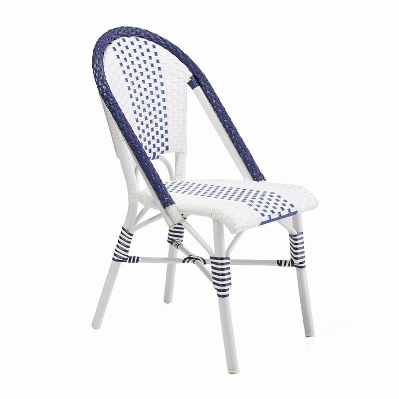 Waterproof Aluminum Gardening PE Rattan Bistro Restaurant Dining Chair