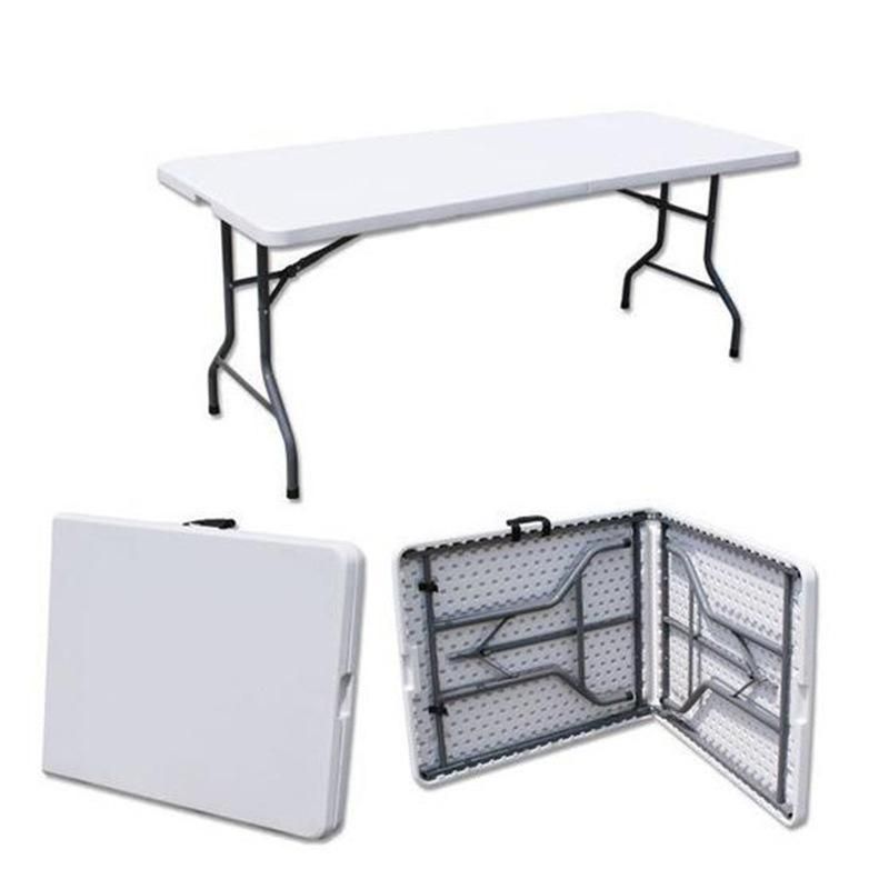 8FT Outdoor Camping Rectangle Balcony Portable White Plastic Folding Table