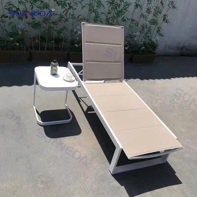 Durable Outdoor Leisure Pool Lounger with Aluminum Frame