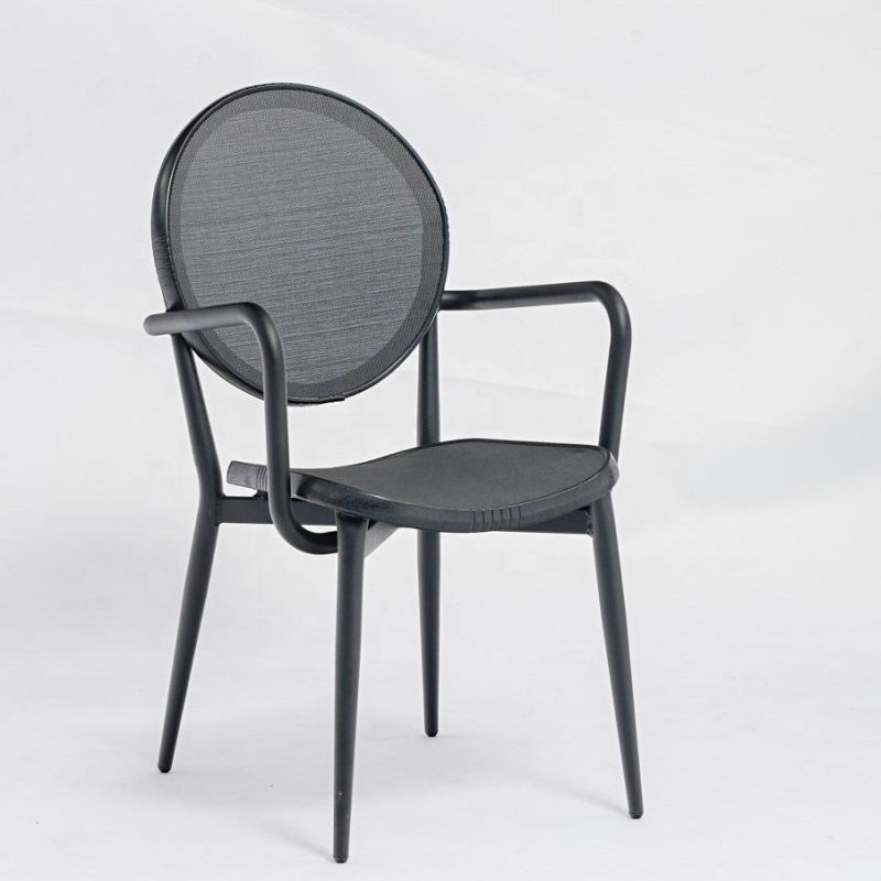 European Style Heat Water UV Resistant Outdoor Plastic Textilene Dining Furniture