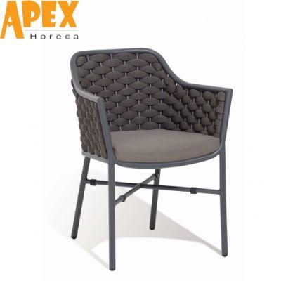 Outdoor Aluminum Waterproof Seat Terrace Bistro Cafe Woven Rope Chair