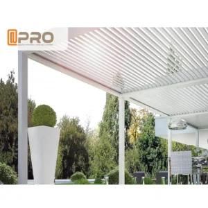 Grain Pavilion Outdoor Courtyard Aluminum Covers Remote Control Louver Roof