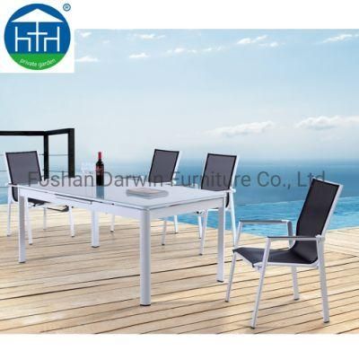 Outdoor Furniture Extension Aluminum Garden Table and Sling Chair