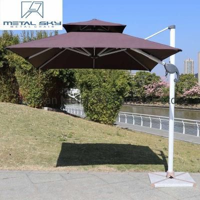 Outdoor Garden Marble Roman Folding Cantilever Parasols Beach Patio Umbrellas