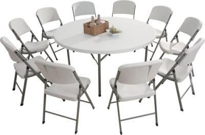 Factory Price 20 Years Experience Customized Round Foldable Plastic Folding Dining Tables for Weddin