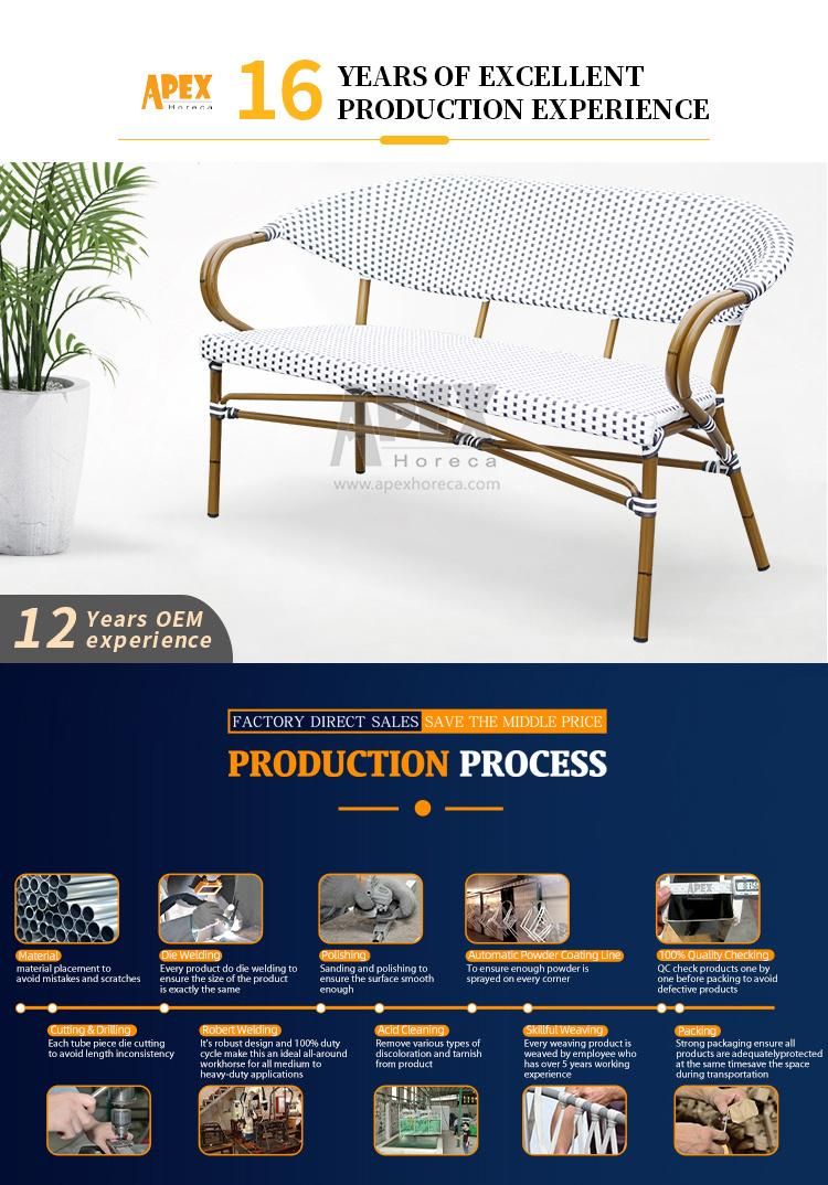 Garden Loveseat Rattan Bistro Bench Outdoor Rattan Chair