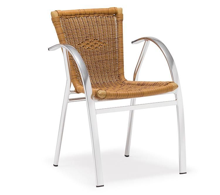 Stackable Aluminum Rattan Indoor Outdoor Wicker Chair Nordic for Restaurant