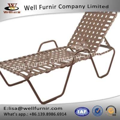 Rattan Vinyl Straps Sun Chaise Lounge (WF-8001)