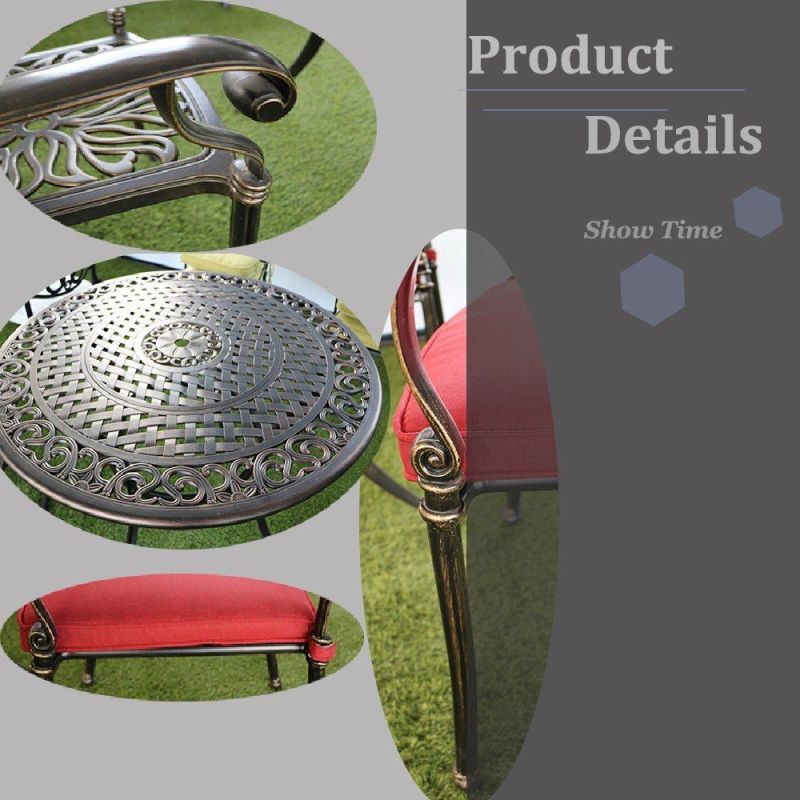3PC Bistro Table Set Outdoor Coffee Bistro Table Chair Yard Bistro Set