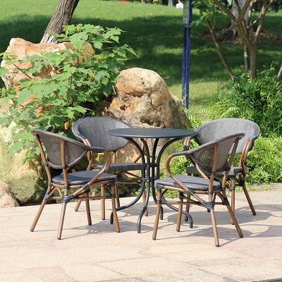 Hot Sale Modular Outdoor PE Wicker Patio Rattan Restaurant Furniture and Garden Leisure Dining Table Set