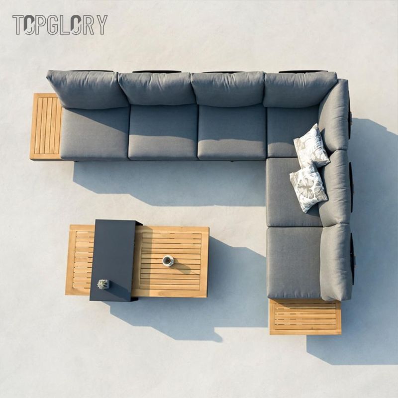 2022 Factory Outdoor Fabric Furniture Sofa Set with Coffee Table