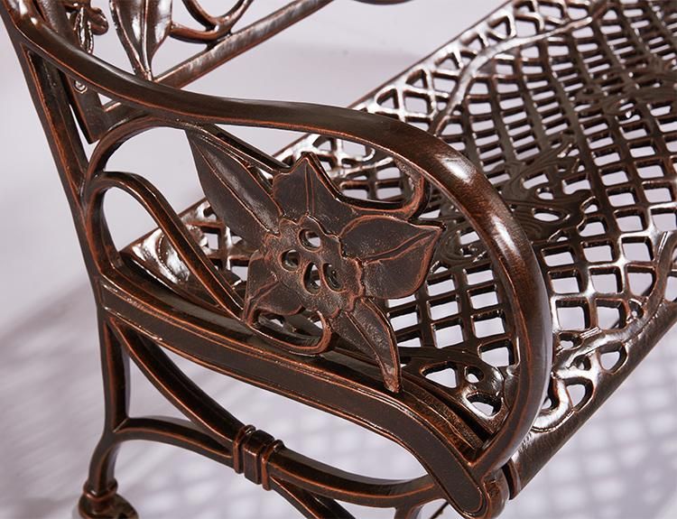 Bronzed Bench Chair Outdoor Cast Aluminum Part Bench Garden Chair