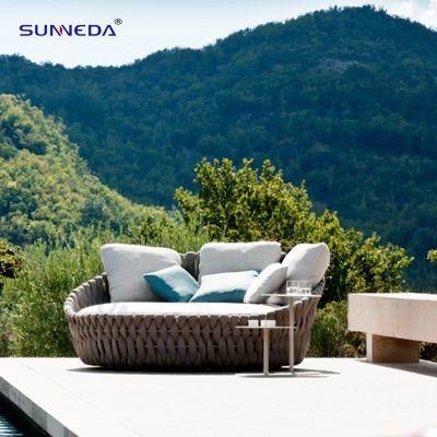 Handmade Garden Hotel Home Resort Villa Project Outdoor Modern Leisure Polyester Belt Rope Daybed Furniture
