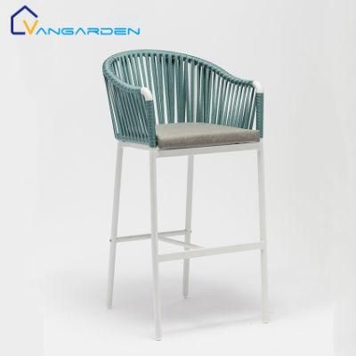 Ultralight Aluminum Bar Chair Armrest with Plastic Rope Used in Garden