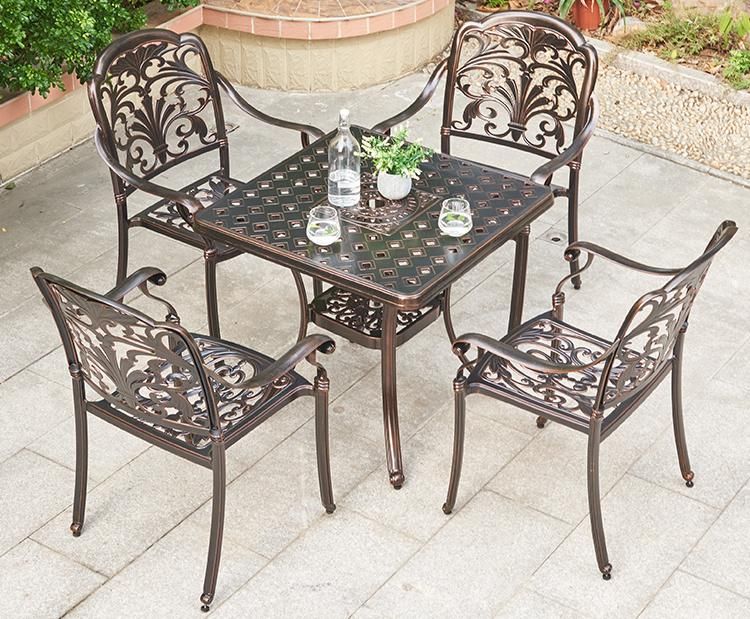 Cast Aluminum Outdoor Furniture Table Dinner Portable Set for Party