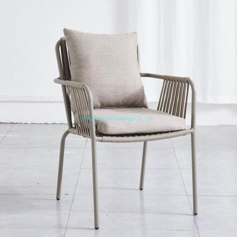 New Design Rope Chair Cheap Foshan Best Wholesale Chair Wood and Rope Seat High Quality Garden Chair