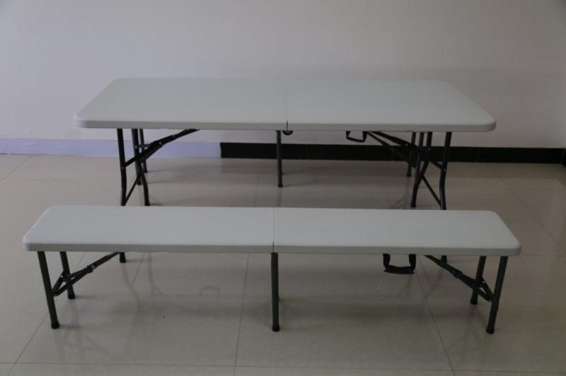 White Color Foldable Bench in 6FT Folding in Half Bench