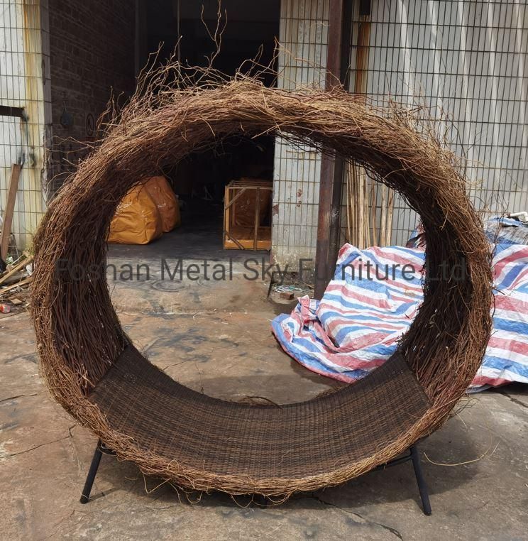 Outdoor Aluminum Garden Hotel Villa Patio Courtyard Rattan Chaise Lounge