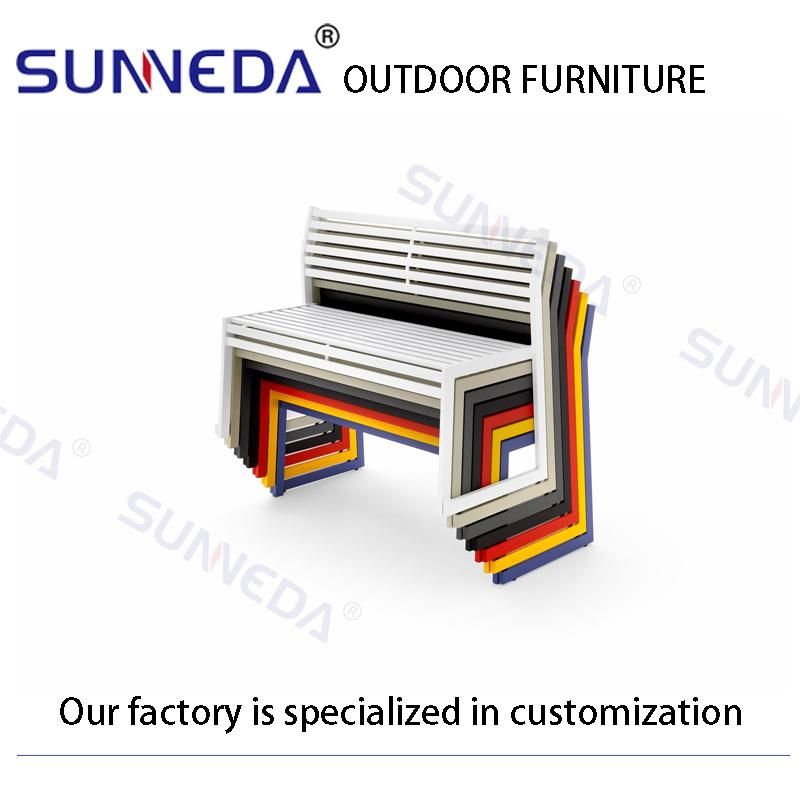 Simple Design All-Aluminum Frame Colorful Commercial Bench Garden Sofa