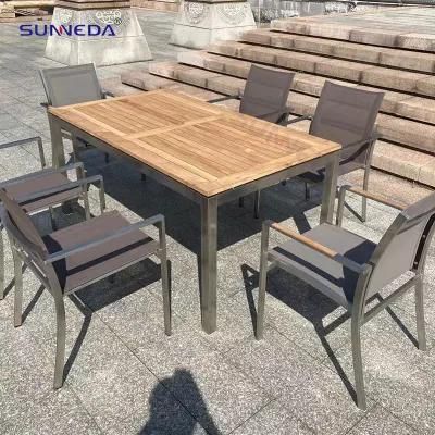 England Style Formal Outdoor Rattan Dining Chairs with Table