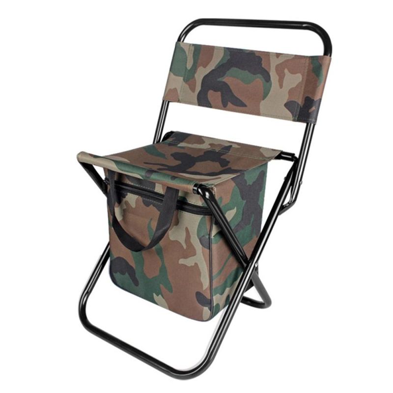 Double Oxford Cloth Cooler Bag Portable Folding Camping Stool Backpack Chair Outdoor Folding Chair Wyz19475